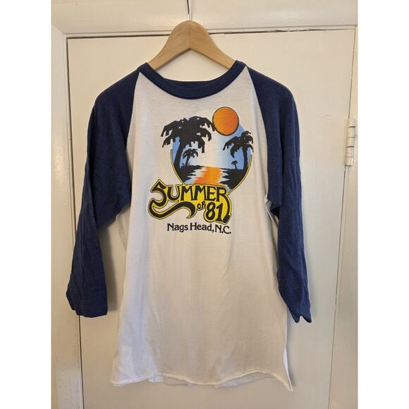 Bantam Other - Vtg Bantam 1981 Nags Head NC Long Sleeve Shirt Size XL Retro Beach Palm Trees